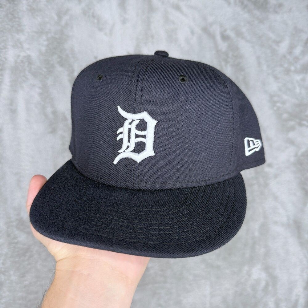 Detroit Tigers New Era Hat Fitted 7 1/2 59Fifty On Field Cap Blue Embroidery